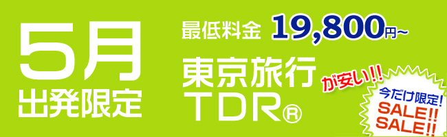 5月出発限定 東京旅行・TDRツアーが安い!